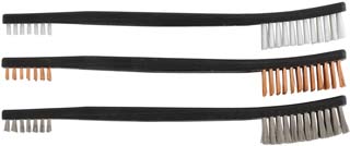 RIG - Cleanpower Double Ended Brushes,
pack of three, 
nylon, bronze, stainless steel,
by Birchwood Casey